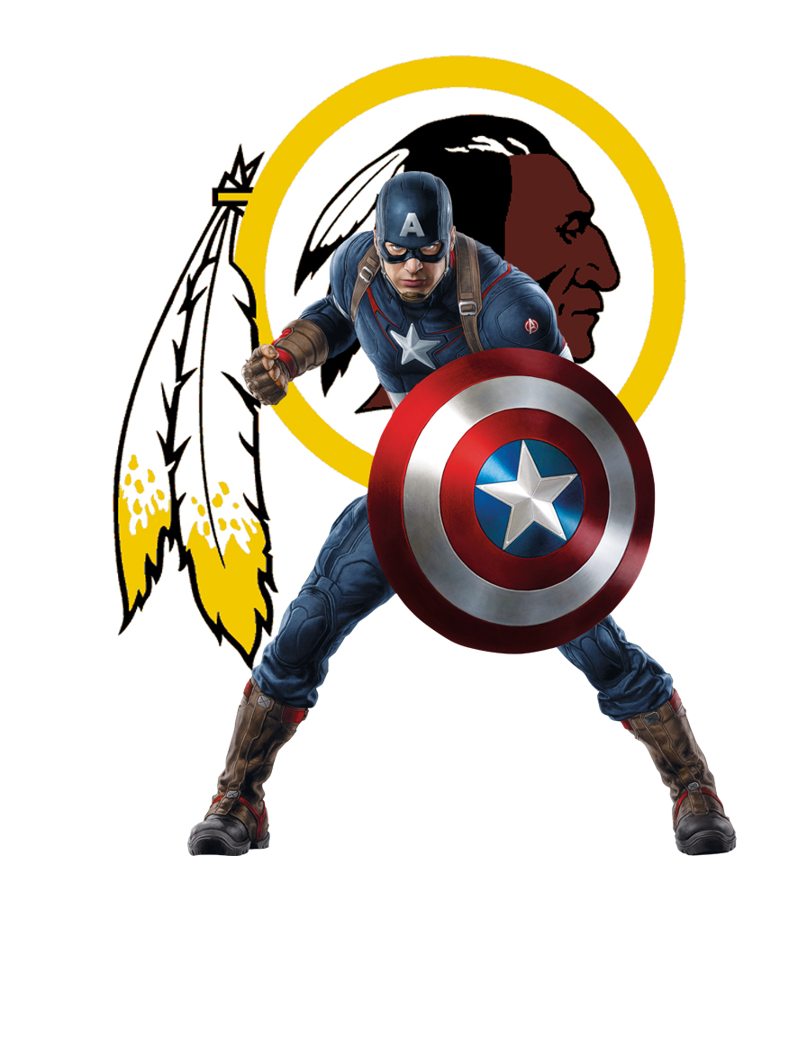 Washington Redskins Captain America Logo iron on paper